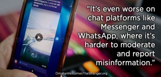 Juan Carlos Garcia, shows a Facebook post shared in a WhatsApp group chat